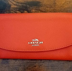 COACH•Large Orange Wallet !